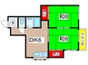 プラザイシバシＢ棟 2DKの間取り