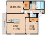 アヴェニール 2LDKの間取り