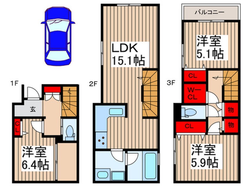 間取図 東岸町貸家