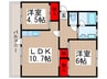 コ－ポラス日和 2LDKの間取り