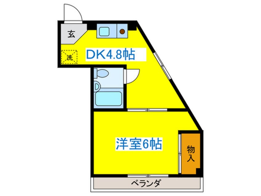 間取図 ヘリオス相互３７８方南町ﾊﾟ-ﾄⅠ