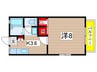 ベルローズ日吉 1Kの間取り