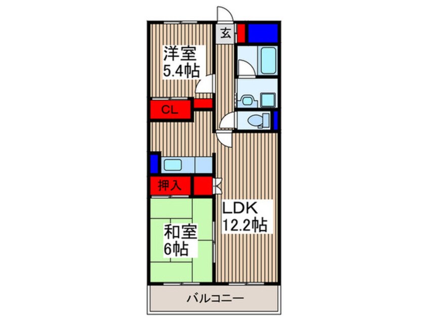 間取図 ﾀｶｰﾗ･ﾊｰｳﾞｪｽﾄ弐番館