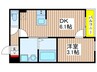 オードビー幕張本郷 1DKの間取り