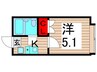 ベルウイング北綾瀬B 1Kの間取り
