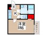 ボヌール松戸 1Kの間取り