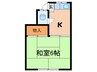 睦美荘 1Kの間取り