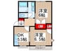 グリーンヒル清水Ａ 2DKの間取り