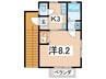 ア－バニティ－Ⅰ 1Kの間取り