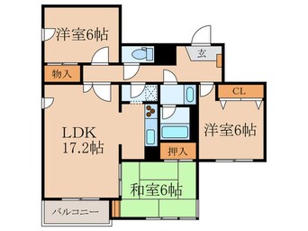 間取図 カスティ－ヨ杵島