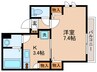 サザンテラス 1Kの間取り