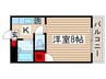 第１１メゾンエステルナ 1Kの間取り