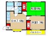 キャッスルピア 2DKの間取り