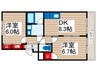 サンシティヒコタ　Ｃ－３ 2DKの間取り