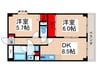 シティコ－プ源治 2DKの間取り