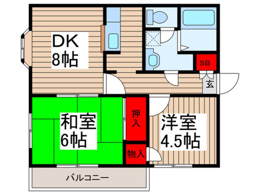 間取図 クイーンズハイツ金明