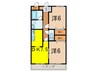 すずらんマンション 2DKの間取り