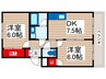 SUNCTY HIKOTA  C-2 2DKの間取り
