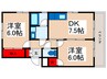 SUNCTY HIKOTA  C-2 2DKの間取り