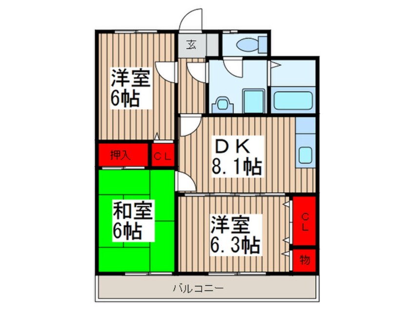 間取図 グリ－ンヒルすずの木