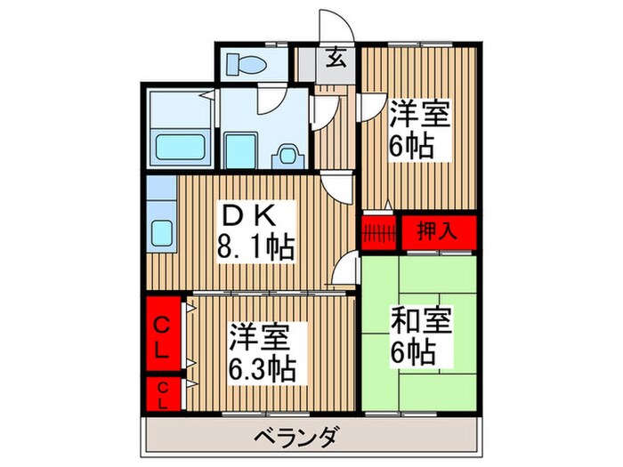 間取り図 グリ－ンヒルすずの木