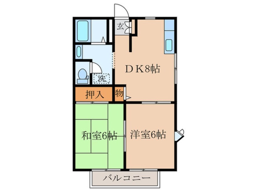 間取図 カーサソレアードＢ