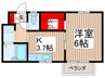 美緑ハイツ 1Kの間取り