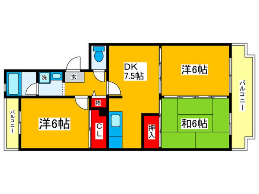 間取図 SUNCITY HIKOTA  A-3