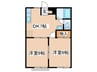 エスペ－ロ鶴嶺 2DKの間取り