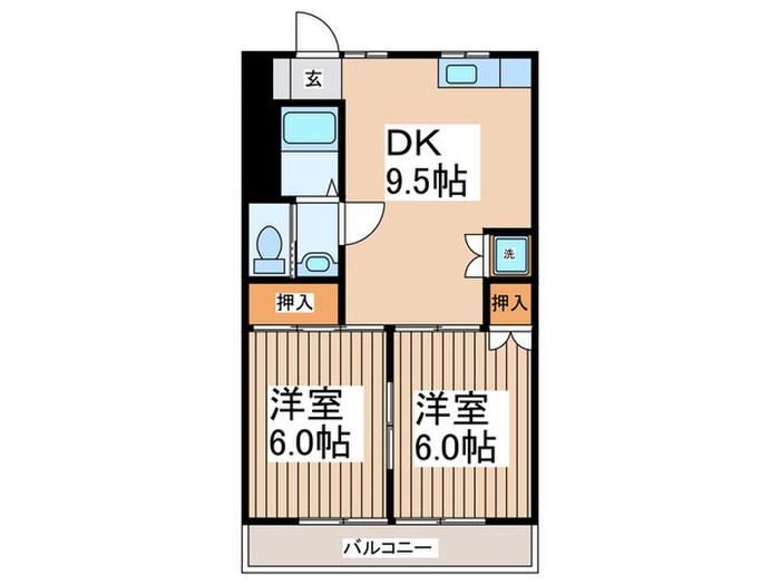 間取り図 パールグレーＫ２