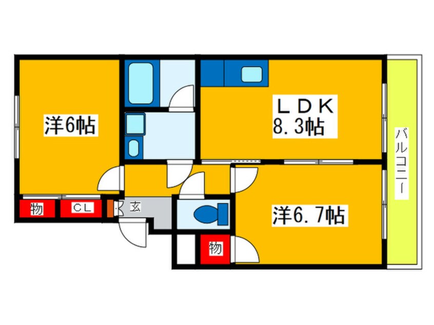 間取図 SUNCTY HIKOTA  A-2