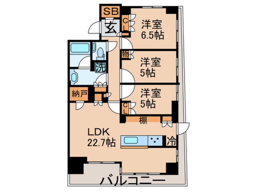 間取図 HARUMI FLAG SUN VILLAGE B棟