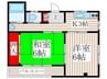 コ－ポラスウダガワ 2Kの間取り