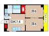カーサＭ．Ｕ 2DKの間取り