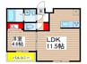 ミリアビタ前原 1LDKの間取り