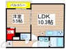 ミリアビタ前原 1LDKの間取り