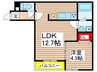 ミリアビタ前原 1LDKの間取り