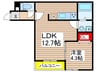 ミリアビタ前原 1LDKの間取り