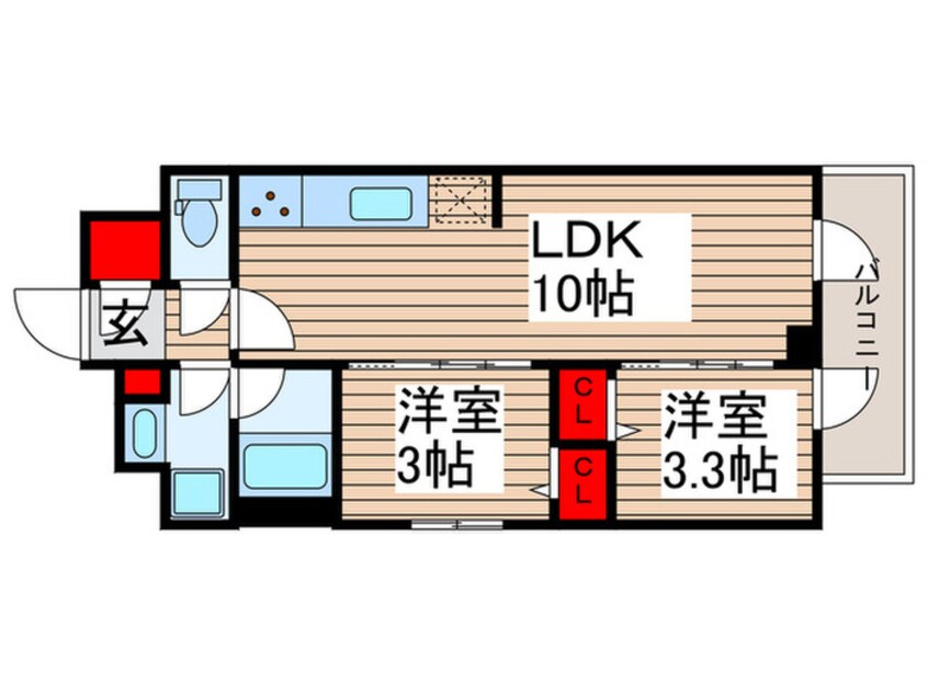間取図 グランカーサ町屋Ⅱ