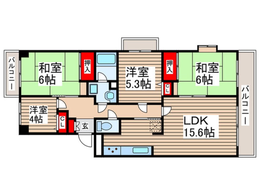 間取図 初石パークホームズＡ棟（401）