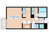 椚田マンション 1Rの間取り