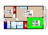ビューハイツA 2LDKの間取り