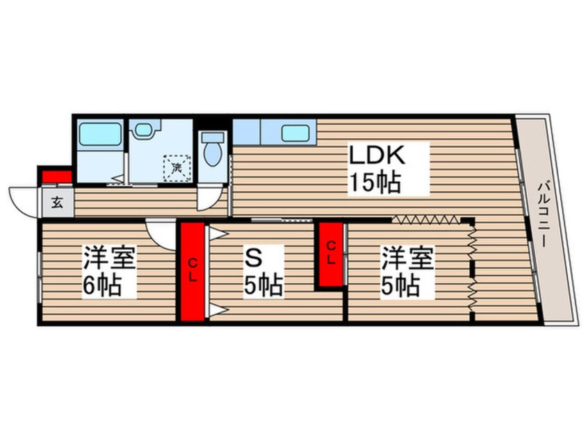 間取図 桜川ハイツ（３０２）