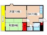 サンライズ百合丘 2DKの間取り