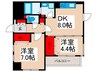 Sun　Spuring　Tower 2DKの間取り