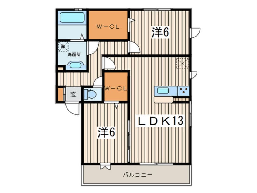 間取図 アーバングリーン長尾Ｂ棟