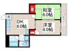 シェモア・モリタ 2DKの間取り