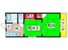 カーサ祐光 2Kの間取り