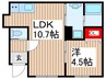 リーブルファイン宮本町 1LDKの間取り