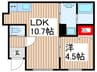リーブルファイン宮本町 1LDKの間取り